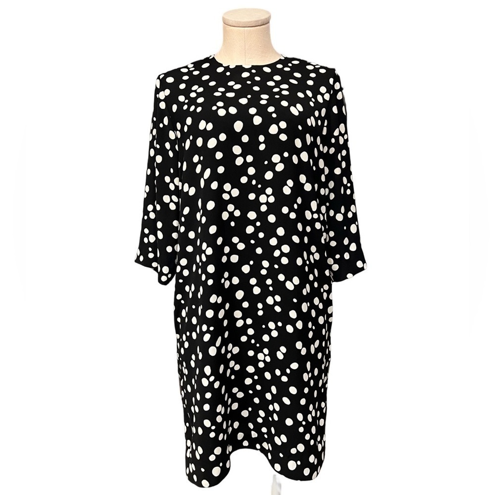 & OTHER STORIES black and white polka spots short dress with pockets
